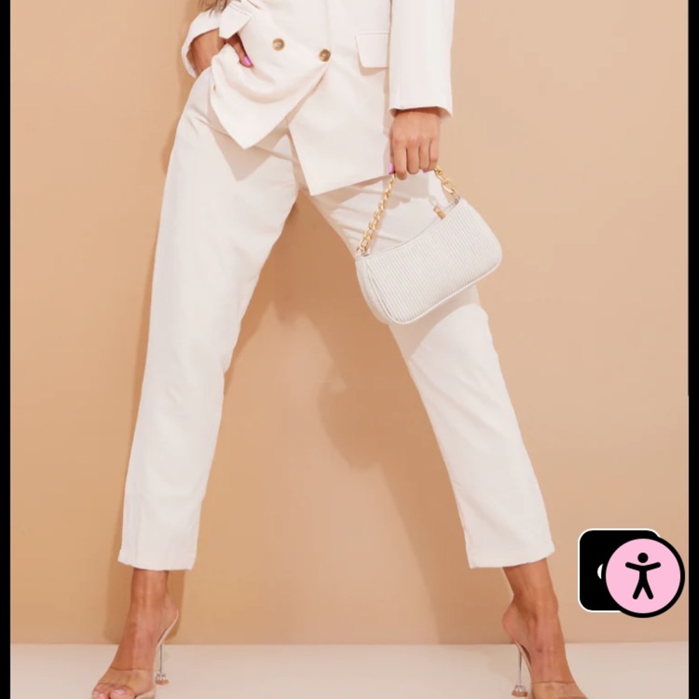 Cream Tailored Pants